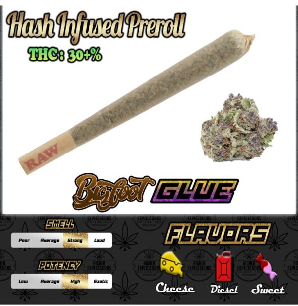 Big Foot Glue Hash Infused Preroll 1G